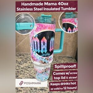 Handmade Mama 40oz Stainless Steel Tumbler 💖 Spillproof | Insulated |